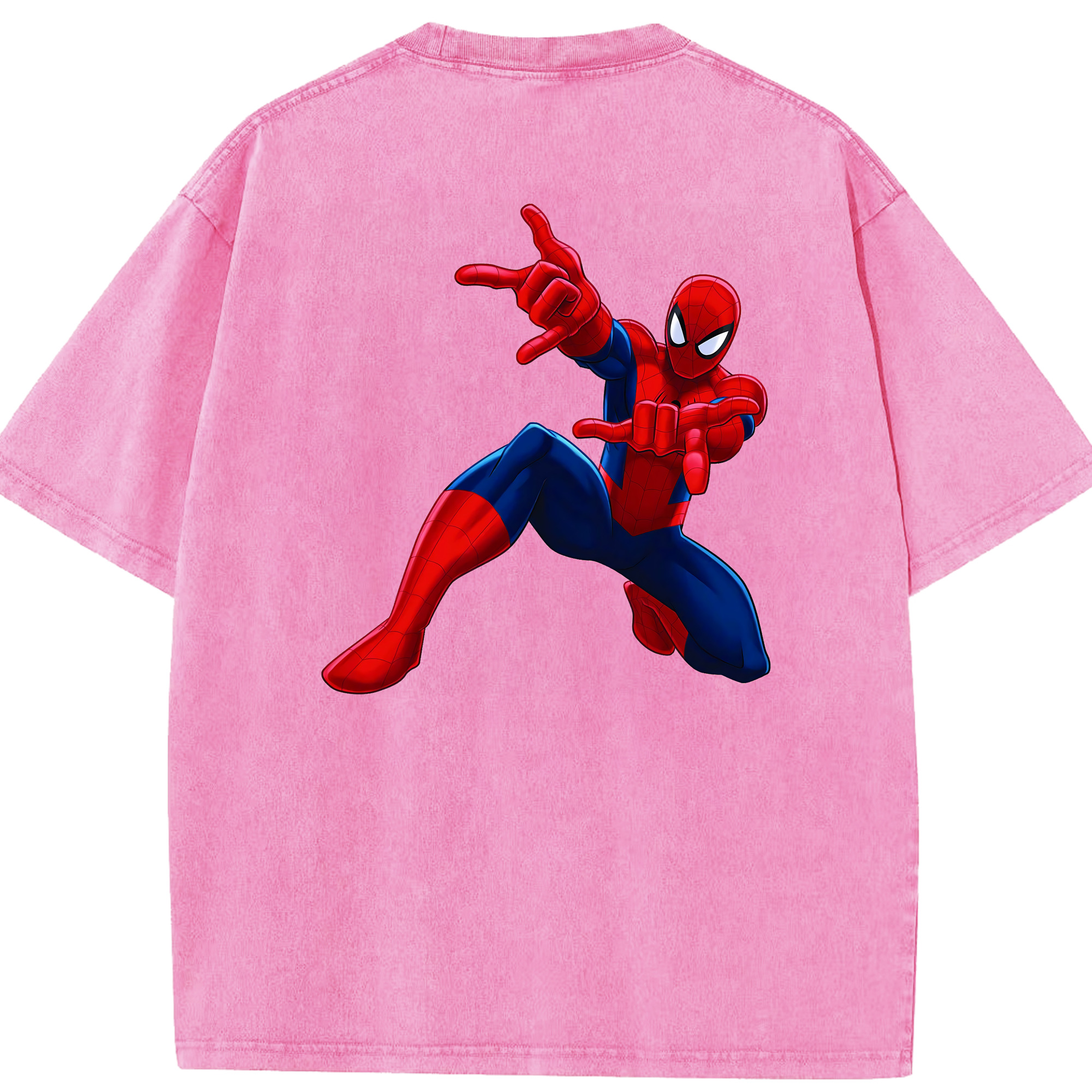 （画像用） Spider Man スパイダーマン 綿100% ヴィンテージ風 半袖Tシャツ（背面プリント）